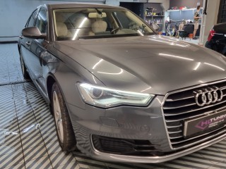 Audi A6 замена линз на Aozoom K3 Dragon Knight 2022, покраска масок фар, чистка кожи салона (0)